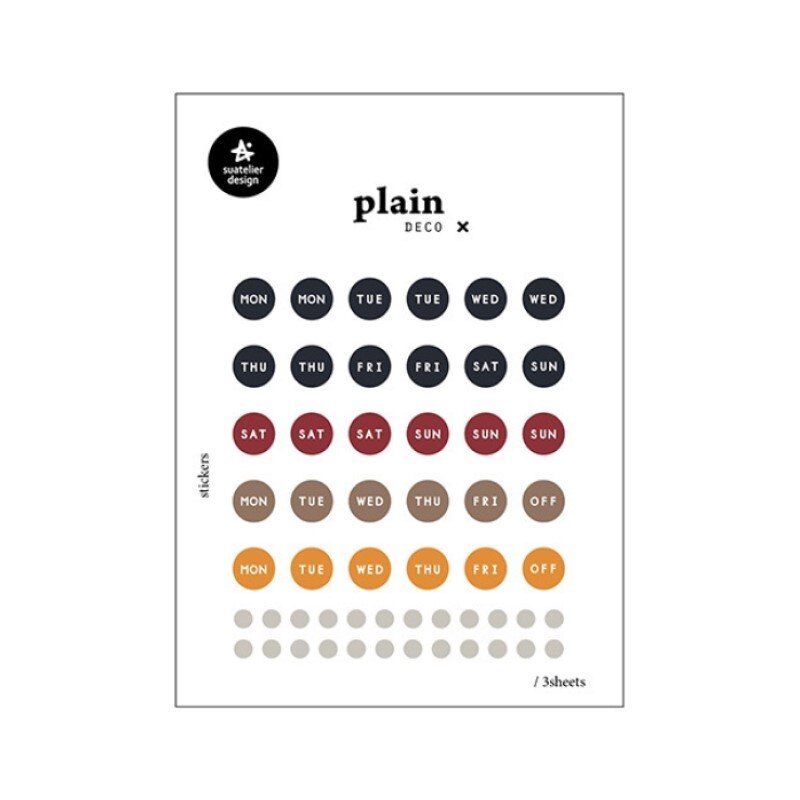 Suatelier Month Week Day Label Stickers Scrapbooking Material Diary Decorative Journaling Sticker Korea Stationery Supplies
