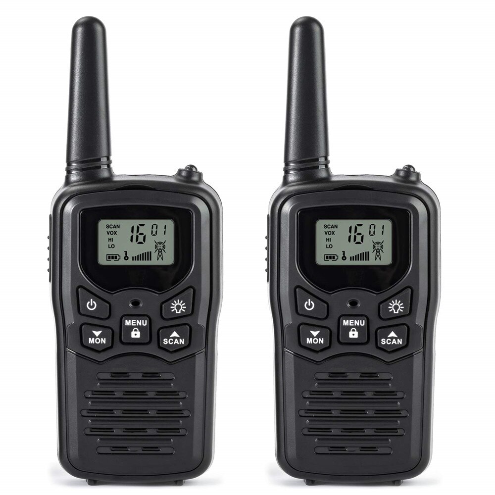 2 stuks Draagbare Handheld Walkie Talkies Mini Twee Manier Radio Transceiver Outdoor Camping Civiele gebruik Interphone: Black