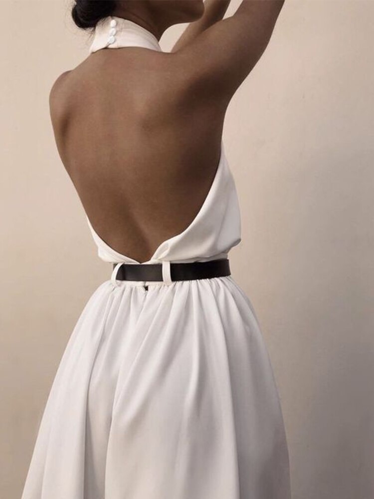 Cross Beach Dress White Backless Bikini Cover Up Women Tunic Long Beach Wear Bathing Suit Cover Ups Summer Sundress