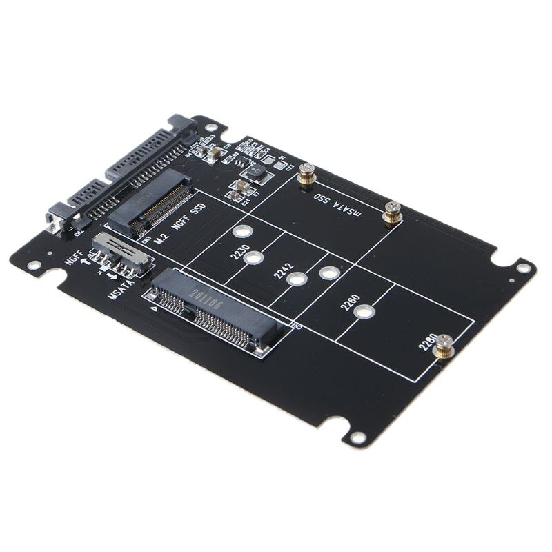 MSATA/M.2 to SATA3 Adapter Card Enclosure Box for 2.5\" SSD PC Computer 24BB
