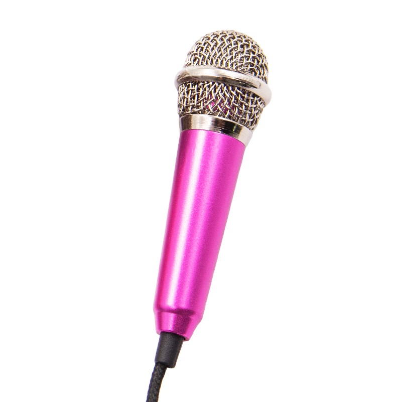 Micrófono Mini Jack de 3,5mm, micrófono de mano para ordenador, iPhone, ipad, karaoke: purple