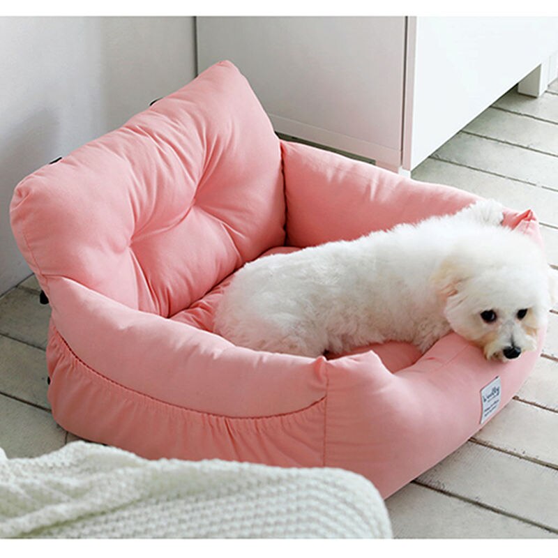 Kleine En Middelgrote Hond Teddy Hondenkennel In De Winter Om Warm Te Tornen En Wassen Een Nest van Dual-Gebruik Pet Autostoeltje Pad: pink / 50x45x36