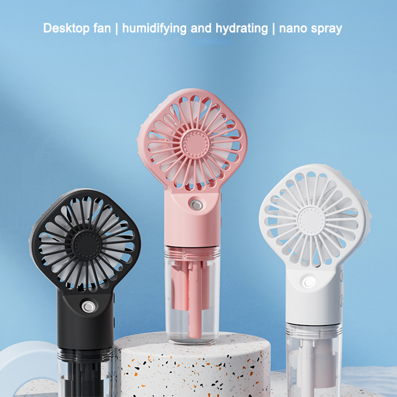 Tragbarer Hand-Sprühventilator, Wassersprüh-Nebelventilator, Mini-Ventilator für Studentenwohnheime, Sommerzubehör, Kühlwerkzeuge, kleiner Außenventilator 1 Stück