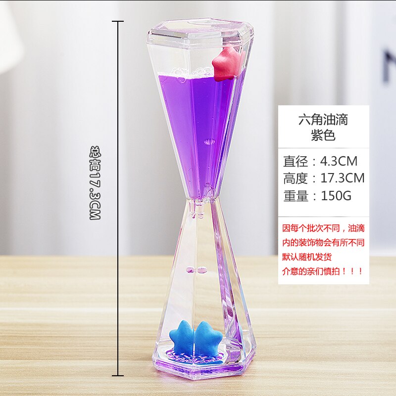 Frefgikty Blauw-Zandloper Middenkolom Draaitafel Oliedaling Zandloper Jelly Kleur Leisure Daze Olielek Thuis Ambachten Decor Gemakkelijk te gebruiken