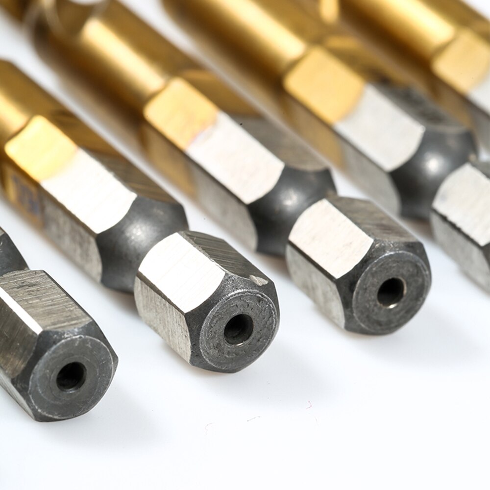 1pc 1/4 de cambio rápido de rosca M3 M4 M5 M6 M8 M10 tornillo brocas de taladro de roscar Hss Countersink Deburr métrica de acero de alta velocidad