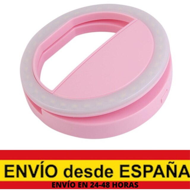 Selfie LED la luz del Flash Led de luz Cámara Clip móvil Selfie para teléfono anillo de luz de vídeo mejorar hasta Selfielámpara: Rosa