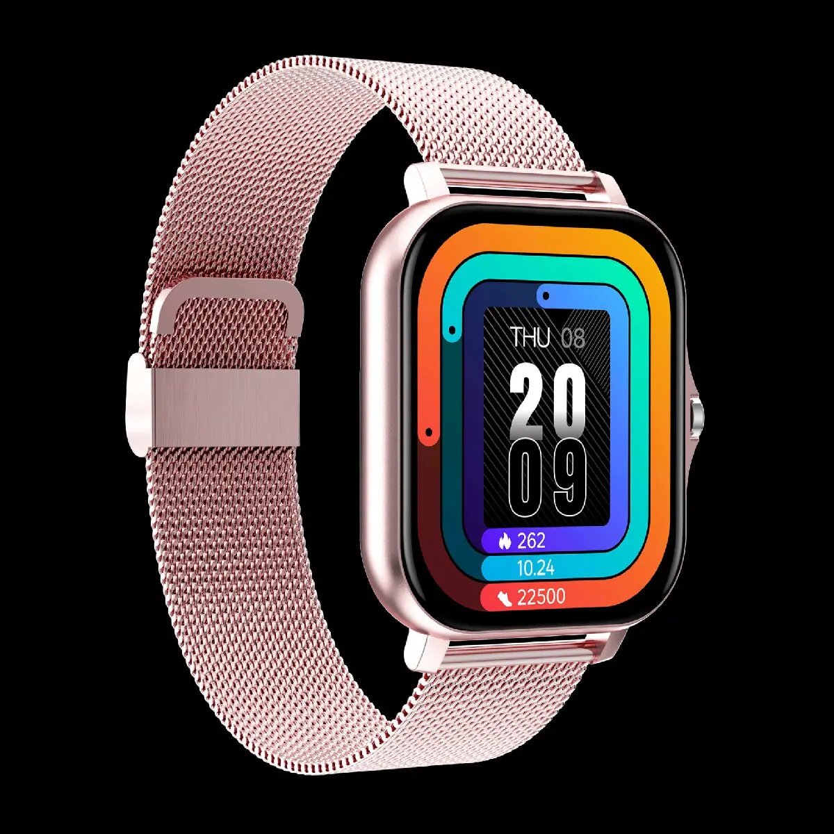 Nuovo SmartWatch 1.83 "grande schermo a colori chiamata Bluetooth con supporto App Smart Watch uomo donna Full Touch orologio intelligente con quadrante personalizzato: nero