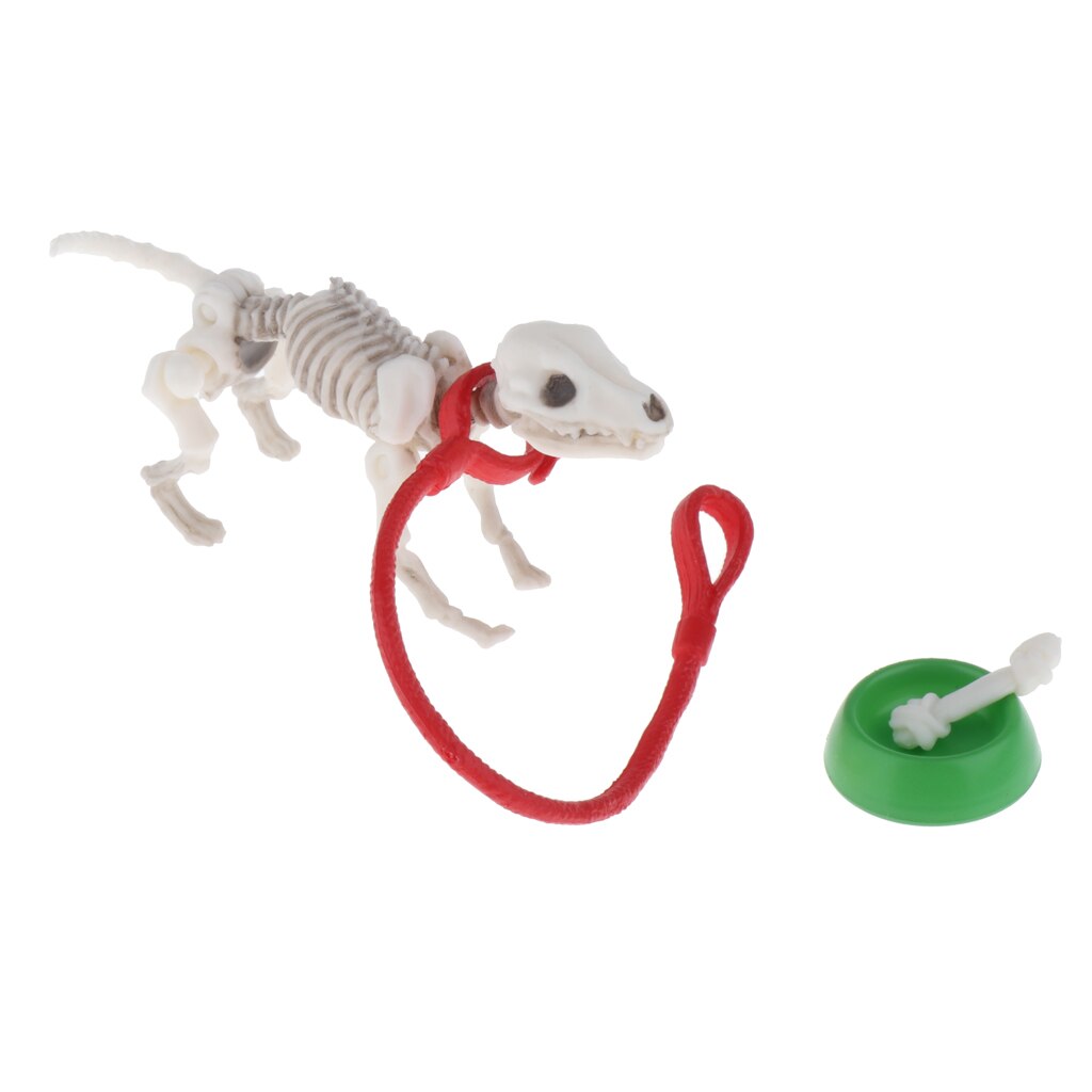 Miniature Skeleton Dog Bowl Bone Crafts Plastic Photo Props
