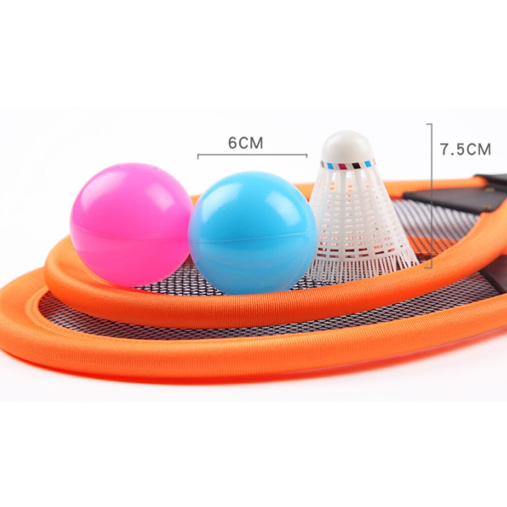 5 pçs crianças pano raquete de tênis praia raquetes beachball raquete crianças suprimentos ao ar livre (vermelho 2 pces raquete, 1pc badminton, 2 pces oce
