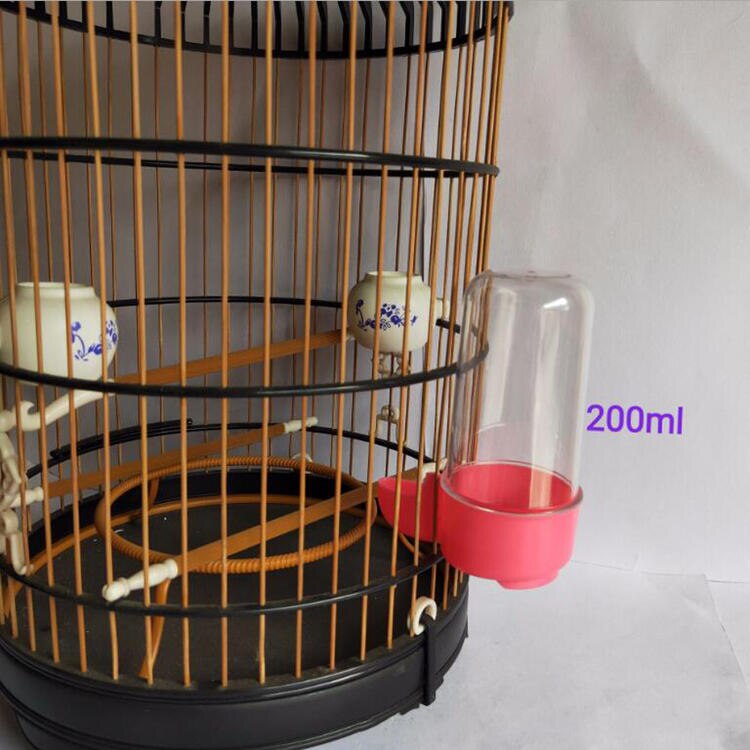 Alimentador de aves de plástico, bebedero automático, bebedero para loro y mascota, tazones para beber, jaula para loro, 1 unidad: Pink