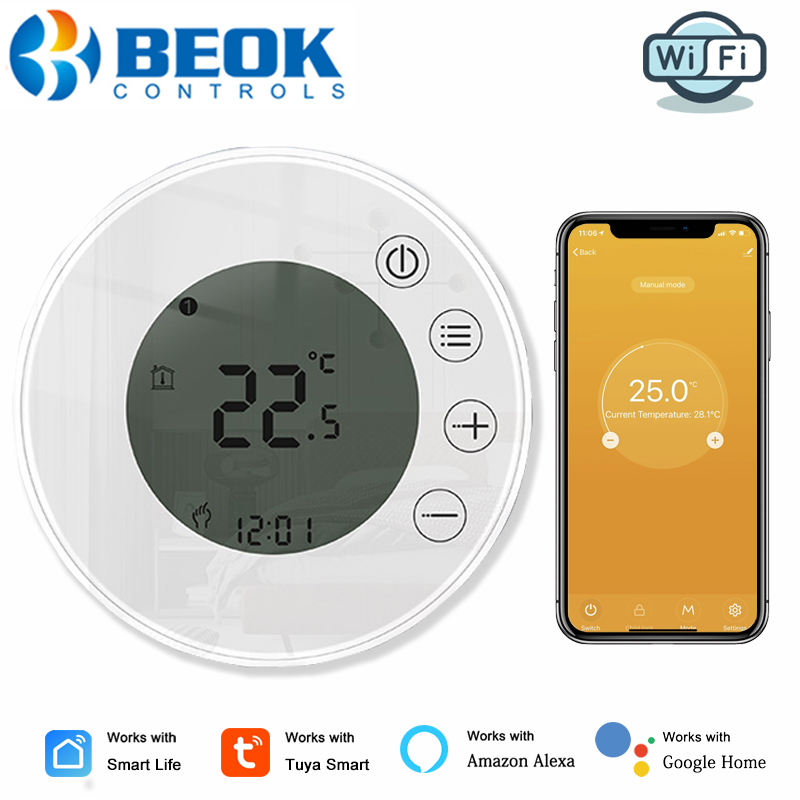 Beok Wifi termostato per riscaldamento caldaia a gas 220V portato regolatore di temperatura dello schermo compatibile con Bluetooth Google casa Alexa