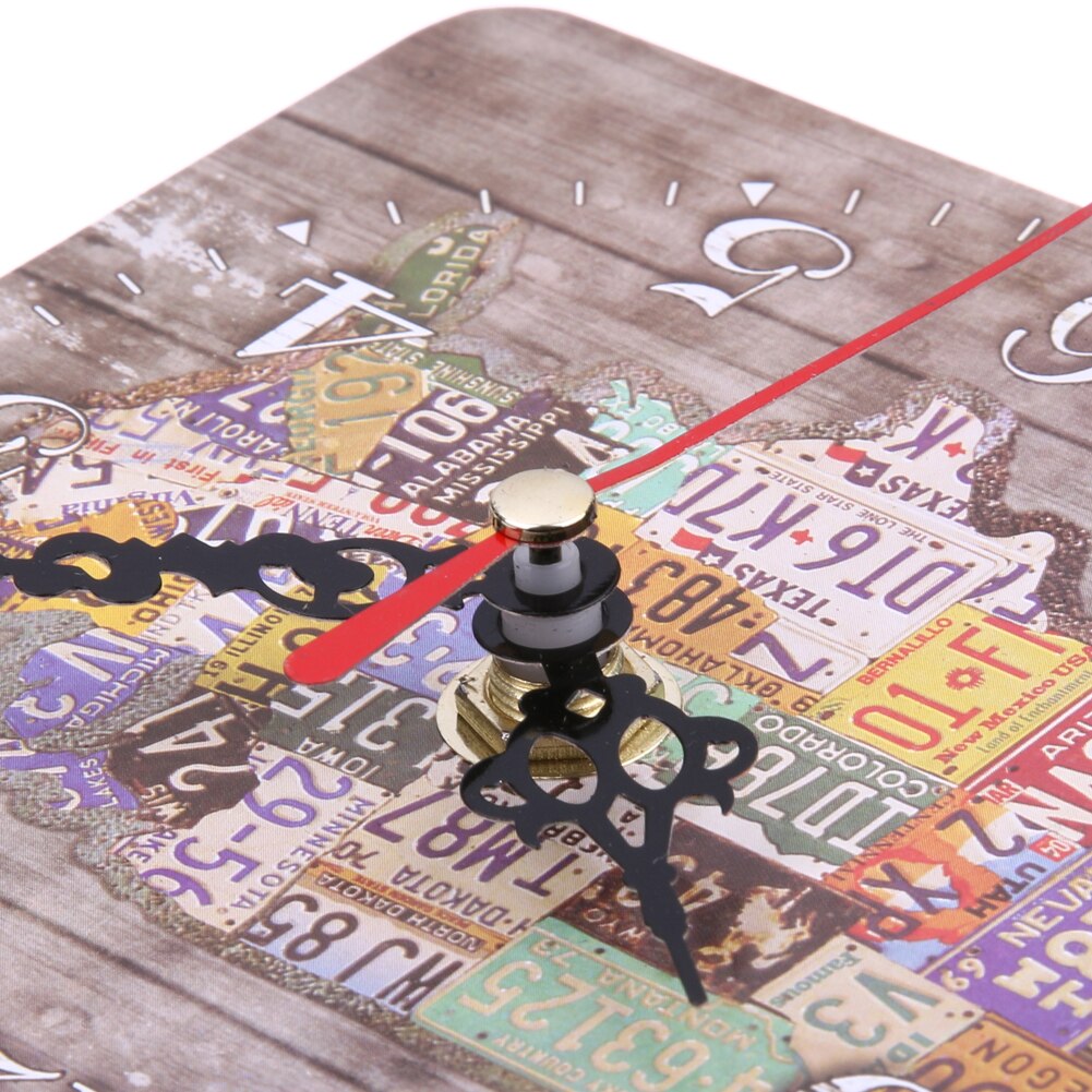 Vintage Wooden Wall Clock Large Shabby Chic Rustic Kitchen Home Antique Style Beauty clock pattern Round photo glass