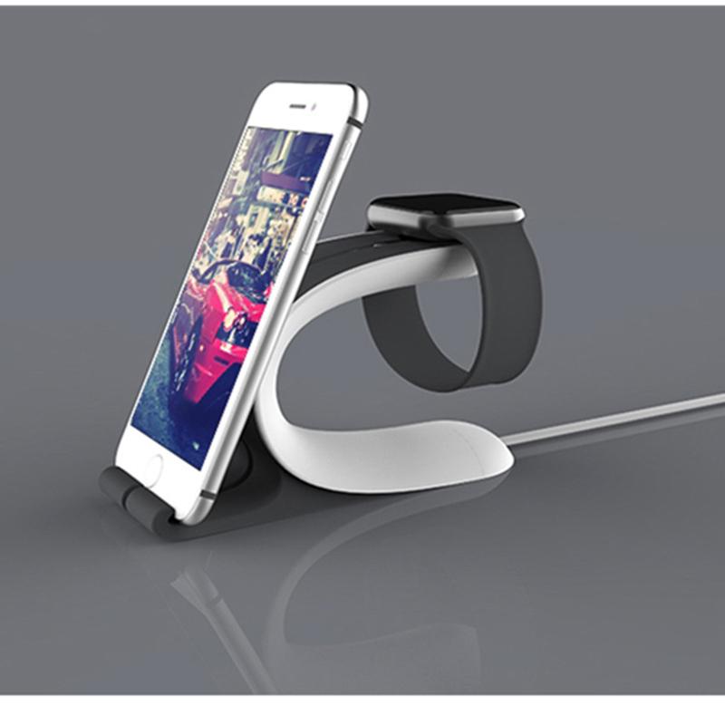 2 in 1 multi-ladestation mit dockingstation und ladegeräthalterung für apple watch, iphone, mobiltelefone und tablets