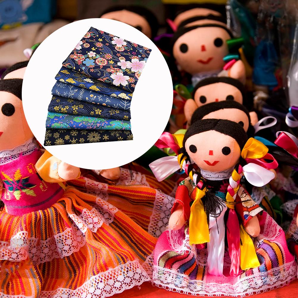 6 Stuks Blauw Katoen Stof Gedrukt Ruimte Beddengoed Materiaal Naaien Stof