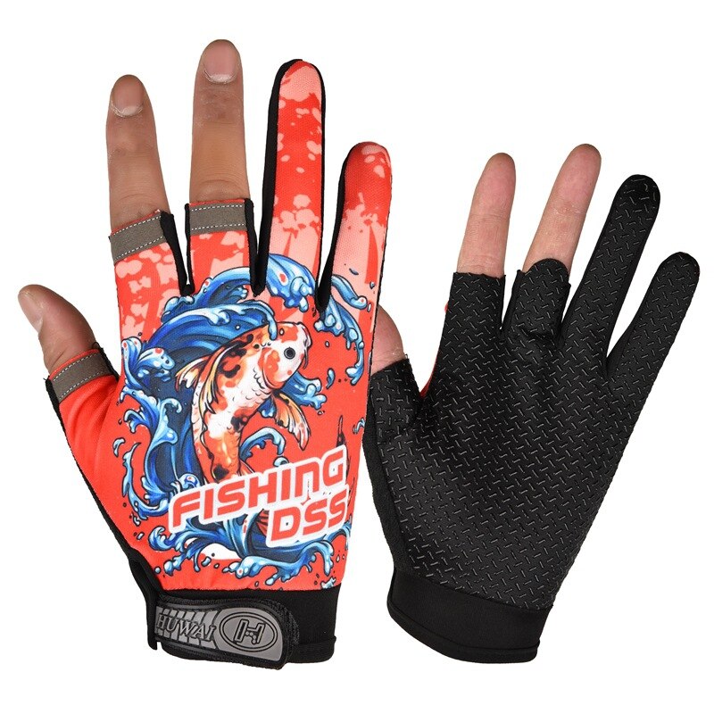 Guantes de pesca en hielo para hombre y mujer, guante sin dedos para pescar en hielo, con señuelo, aparejos de carpa, accesorios de ropa, guante deportivo cálido para exteriores, invierno,