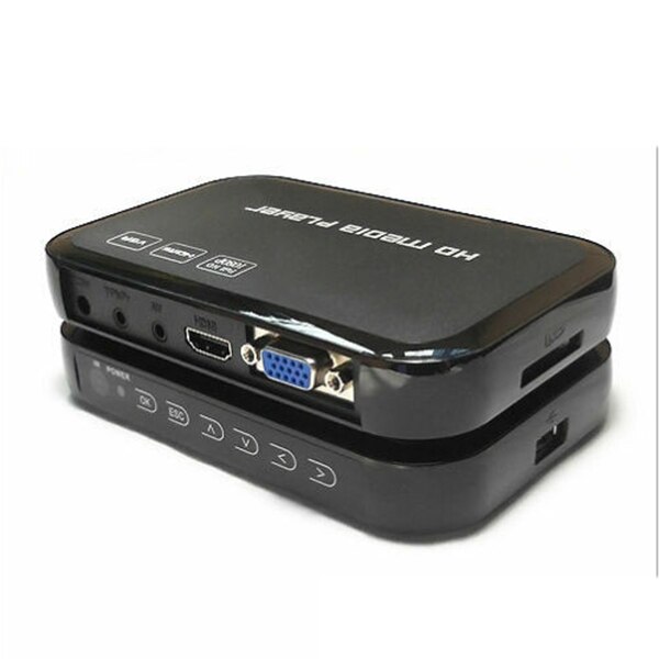 1080P Full HD reproductor multimedia HDMI + VGA + AV + USB + SD HDD Player con H.264... MKV... DixV HD MPEG 2-TS... VC-1... WMV9 con enchufe de la UE