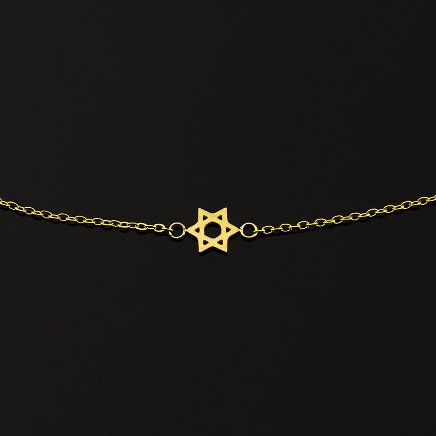 Star Of David Bracelets For Women girl Jewish Bracelet Stainless Steel Gold Color Jewelry Best Friend kid