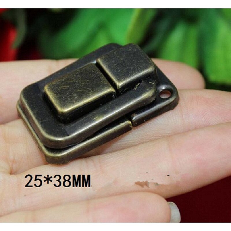 Bronze Tone Antique Box Buckle Clasp Buckle Metal Square Vintage Wooden Wine Box Locked Buckles,10Sets