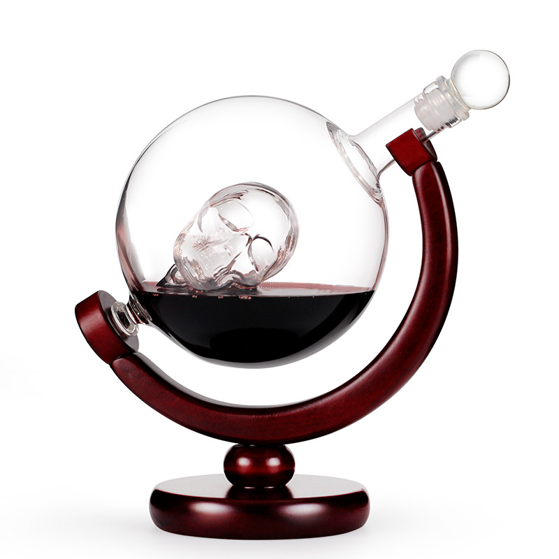 Ensemble de verres à Whisky, Globe de cristal, Carafe à liqueur pour Whisky, Vodka, voilier, Carafe avec support en bois fini, outils de Bar, tasse chaude