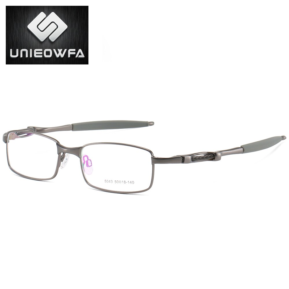 Sport Steampunk Optical Eyeglasses Frame Men Alloy Prescription Glasses Frame Men Myopia Clear Transparent Full Frame Eyewear: C2 Gray