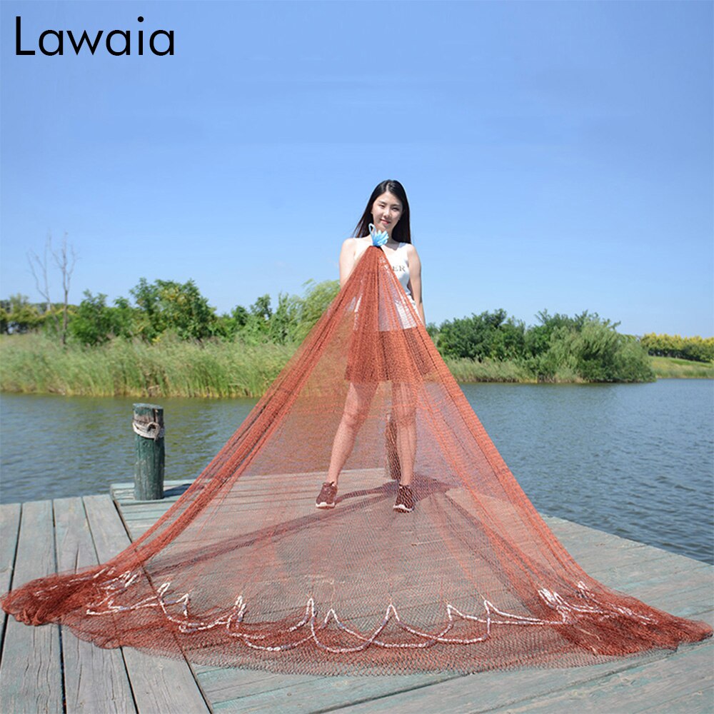 Casting Net High Strength American Fishing Nets Length 2.5M Outdoor Hand Throw Fly Cast Network Small Mesh With Sinker