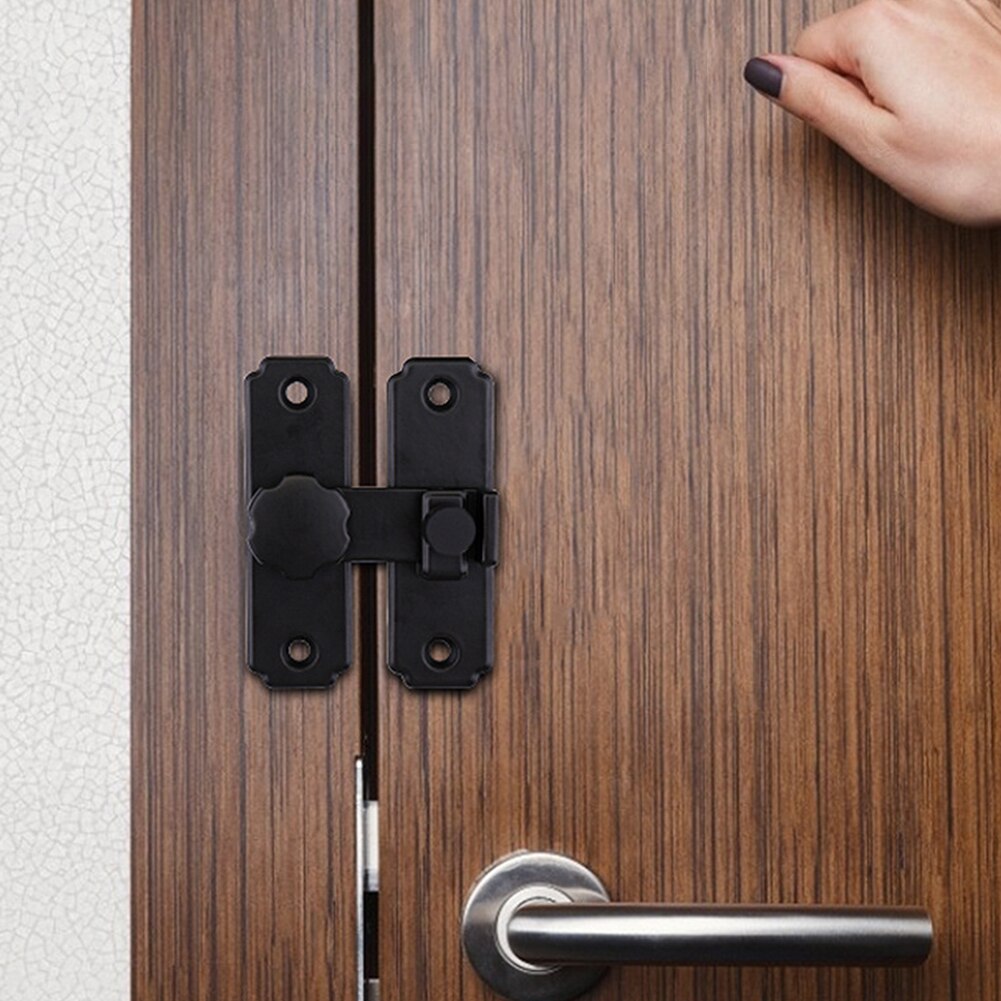 Stainless Steel Barn Door Lock Easy Install Bedroom Hasp 90 180 Degree Hardware