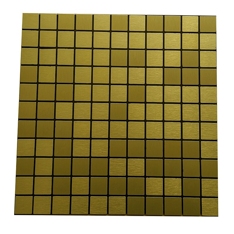Selvklæbende mosaik backsplash køkken badeværelse skræl og stick vægfliser 30cm: Guld
