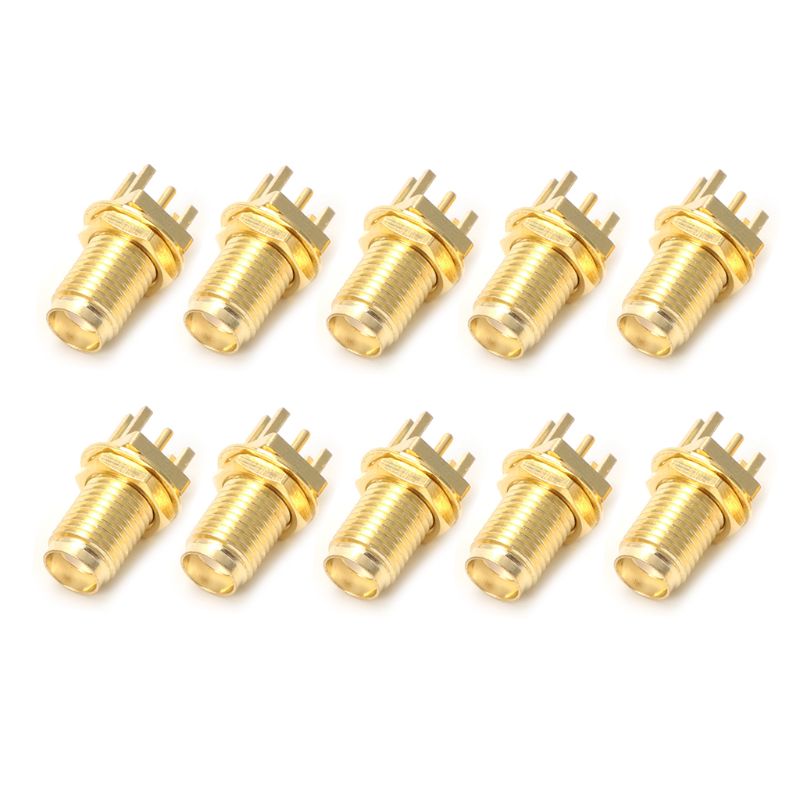 10Pcs End Launch Pcb Mount Mount Sma Vrouwelijke Jack Rechte Rf Connector Adapter