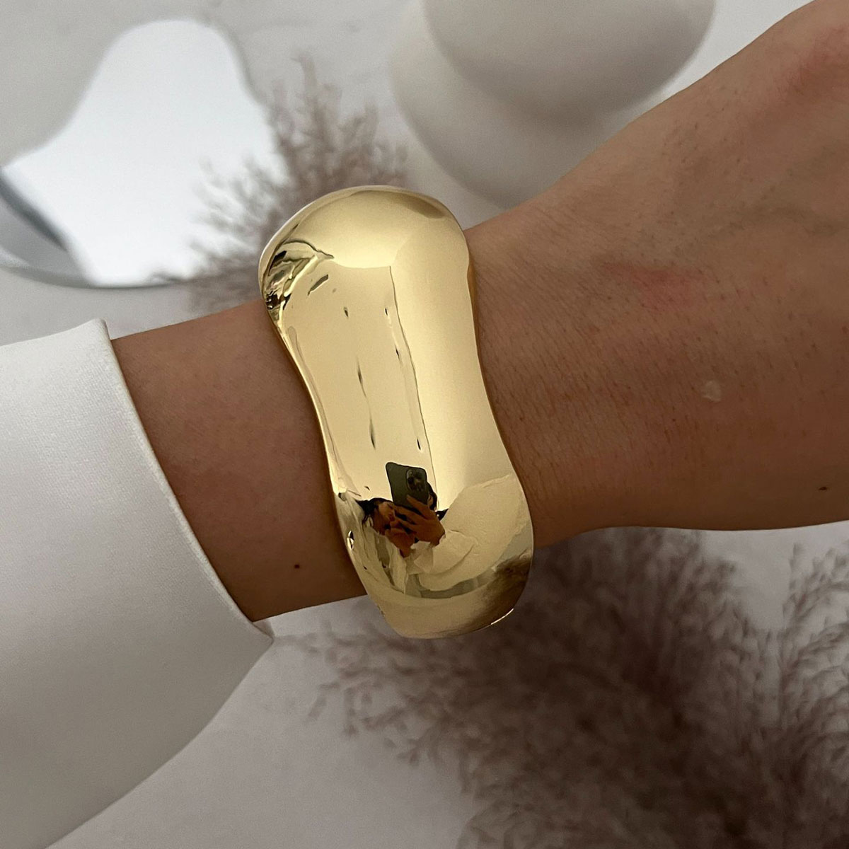 KMVEXO Punk Vintage Onregelmatige Chunky Manchet Armbanden voor Vrouwen Verklaring Glanzende Armbanden Armbanden Pulseras Steampunk Mannen Sieraden: Imitation Rhodium Plated