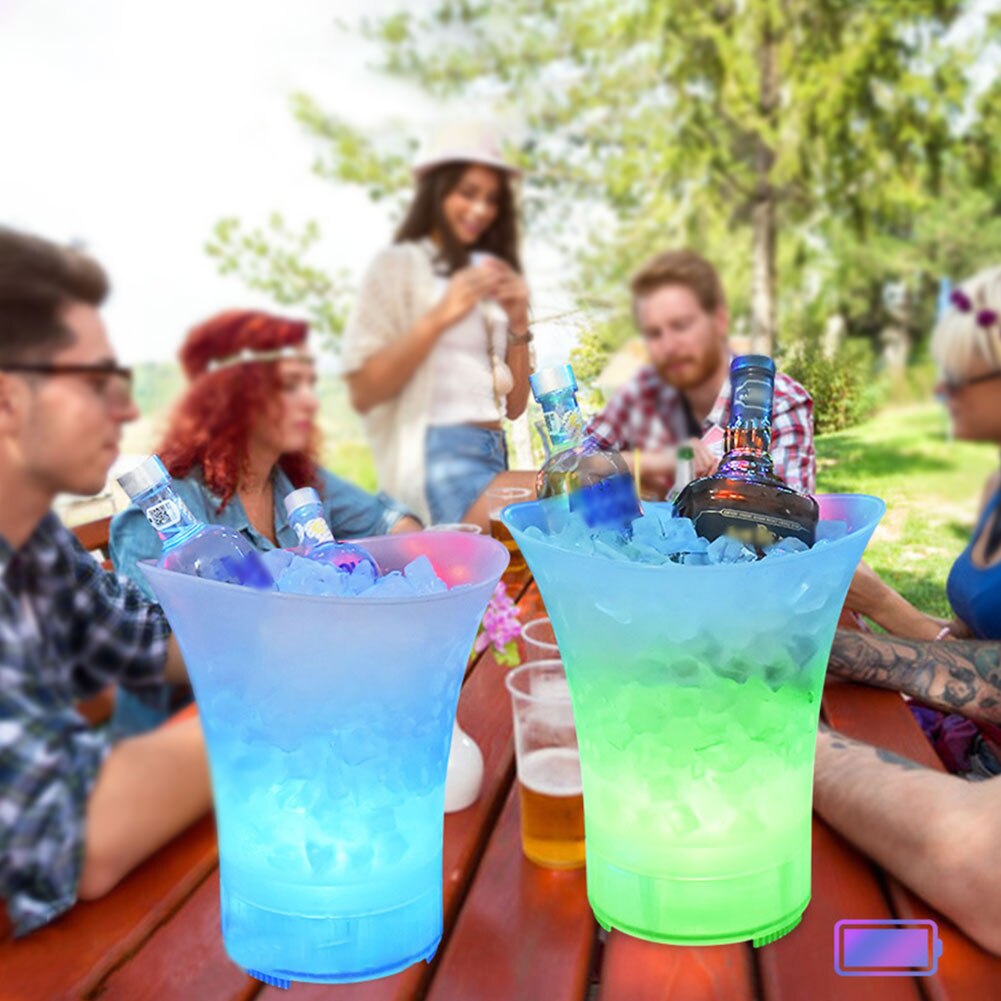 Suministros para fiestas, cubo de hielo KTV con barra de luz LED, cambiante de Color enfriador de vino, discotecas Bluetooth, contenedor de altavoz, utensilios de cocina