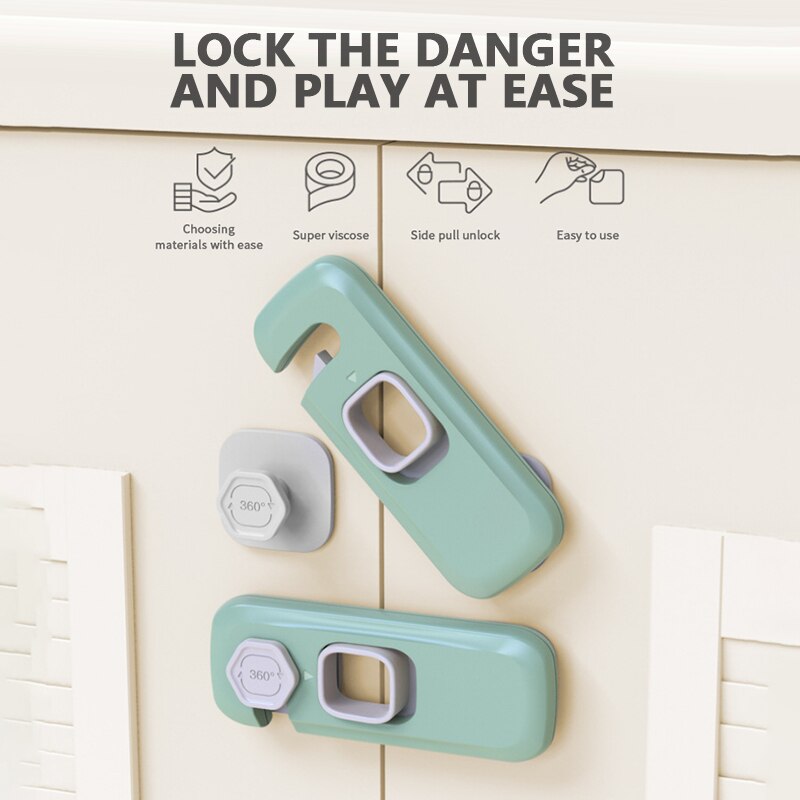 5Pcs Kind Veiligheid Kabinet Lock Baby Anti-Diefstal Protector Voorkomen Baby &#39;S Van Opening De Deur Bij Zal plastic Safety Lock