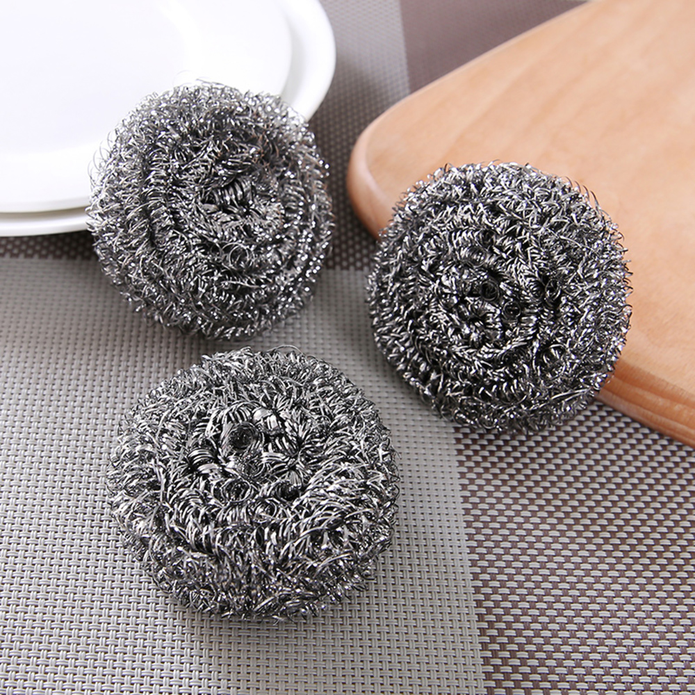20pcs/bag Kitchenware Scouring Pad Household Stainless Steel Wool Kitchen Supplies Pot Scrubber Kitchen Cleaner Pan Scourer