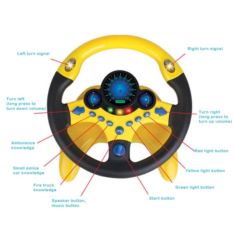 Copilot Simulated Steering Wheel Toy Children'S Educational Sounding Toy Small Steering Wheel