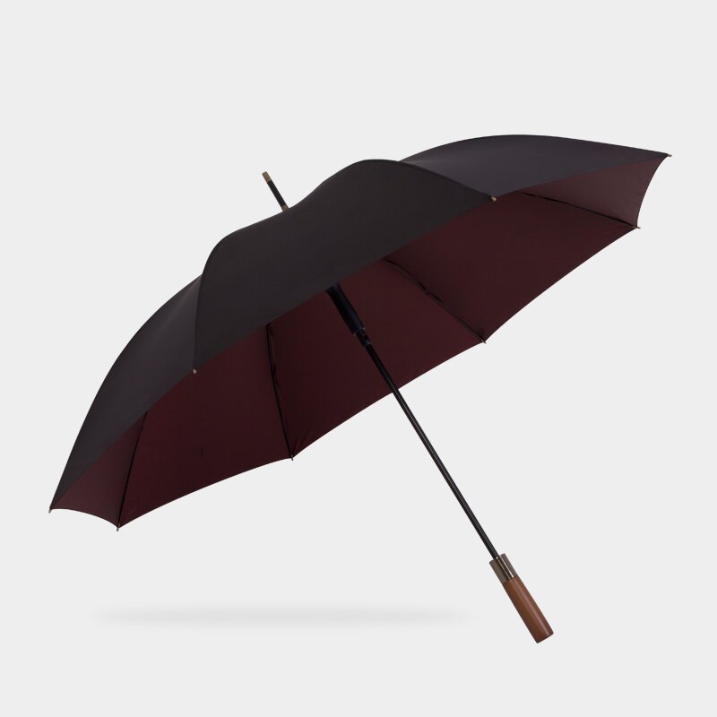 Paraguas grande para hombre, sombrilla de mango largo semiautomático, resistente al viento, de gran Anti UV, para Golf y lluvia, 120cm, 8 varillas,: Wine red (280T)