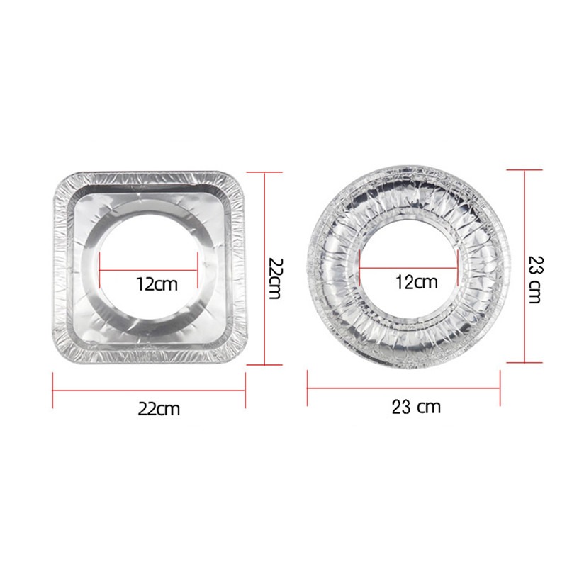 10pcThick Aluminum Foil Stove Burner Gas Oven Cover Reusable for Gas Stove Top Liners Oil-proof Cleaning Pad Square Round Mat