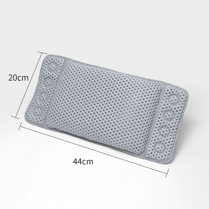 Bathtub Accessories Home Spa Pillow Waterproof Headrest Bathtub Backrest Bath Cushion Bath Pillows Non-slip Soft Pillow Cushion: Dark Grey