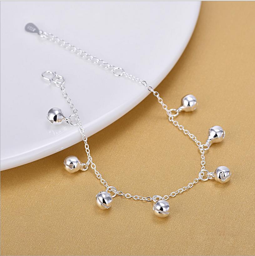 Leuke Bells Vrouwen Zilver 925 Enkelbanden Sieraden Trendy Zilveren Armbanden Voor Girl Party Accessoires Lady Wedding Ketting Bijou