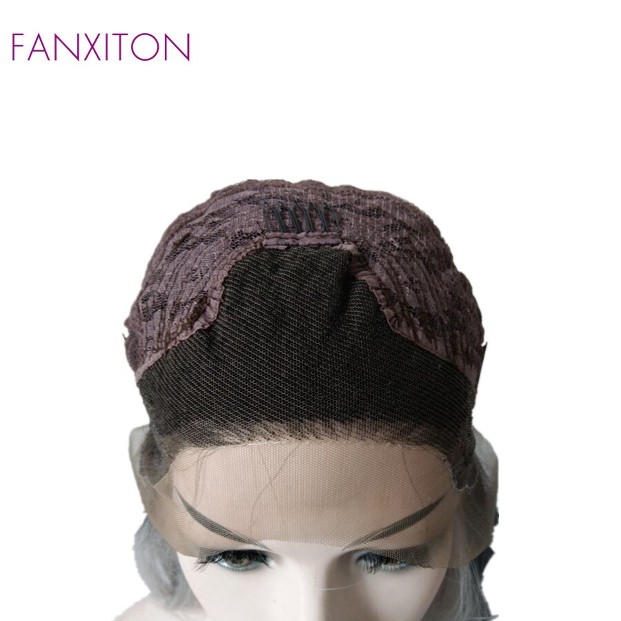 FANXITON White Wavy Lace Front Synthetic Wigs For Black Women High Temperature Fiber 22Inch Wig Cosplay