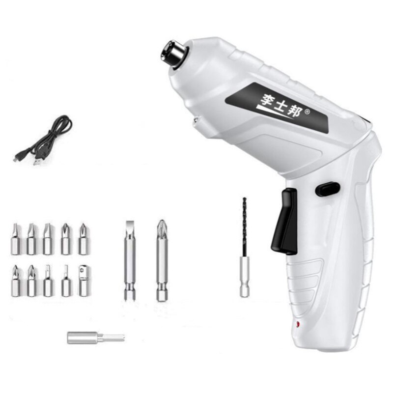 Multifunction Mini Electric Drill Home Electric Screw Driver Screwdriver Power Tool USB Charge Universal Wrench Maintain THE1203: white B
