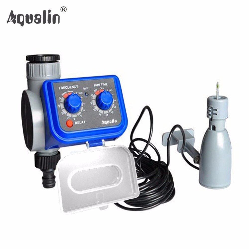 Electronic Automatic Solenoid Valve Garden Home Irrigation Water Timer Delay Function 21003 and Rain Sensor and Humidity Sensor