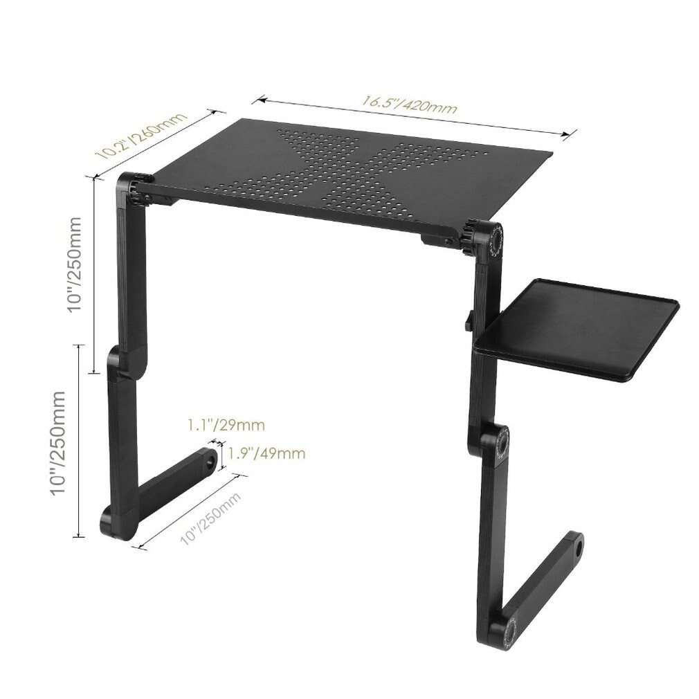 Aluminium Alloy Laptop Desk Folding Portable Laptop Table Notebook Desk Table Stand Bed Sofa Desk Tray Book Holder