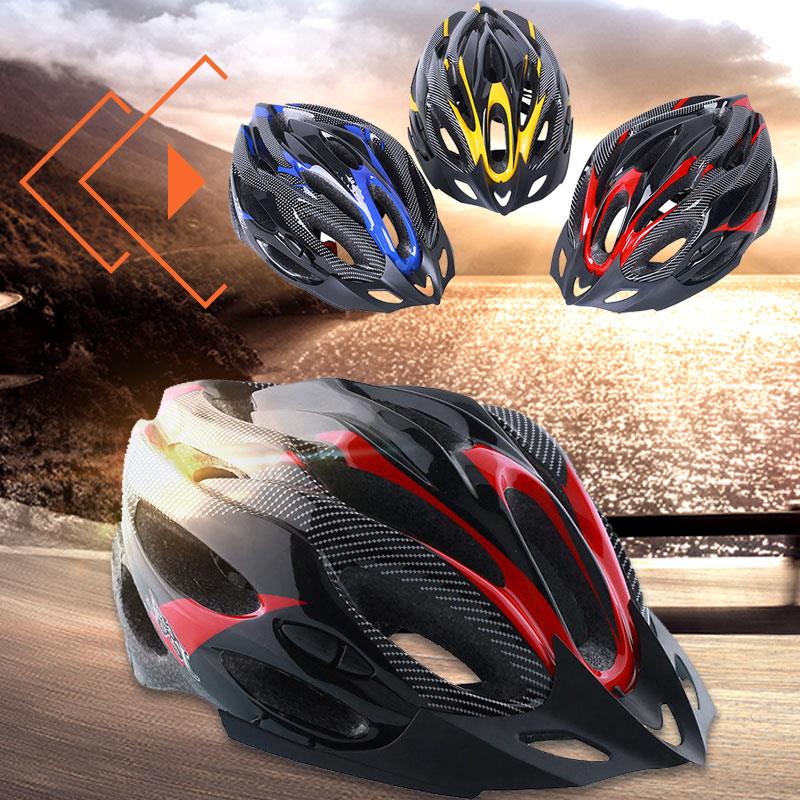 Ultralight Adjustable Cycling Helmet Red/Yellow/Blue Bicycle 65 Cm Safety with Visor Shockproof Bike Road