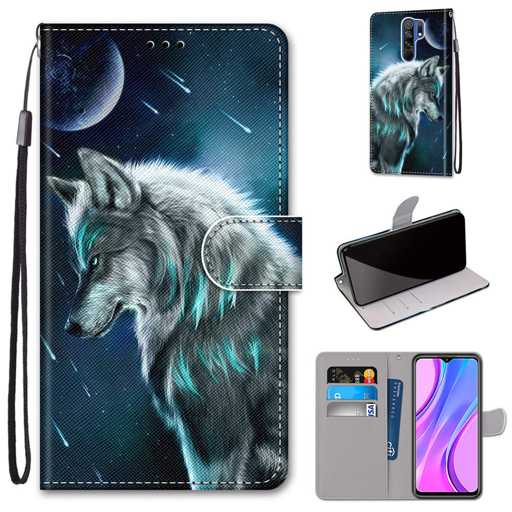 Custodia per Xiaomi Redmi 9 custodia Flip portafoglio in pelle custodia magnetica per Xiaomi Redmi 9 Redmi 9 custodie per libri Cute Anime Cat Fundas Bag: 3
