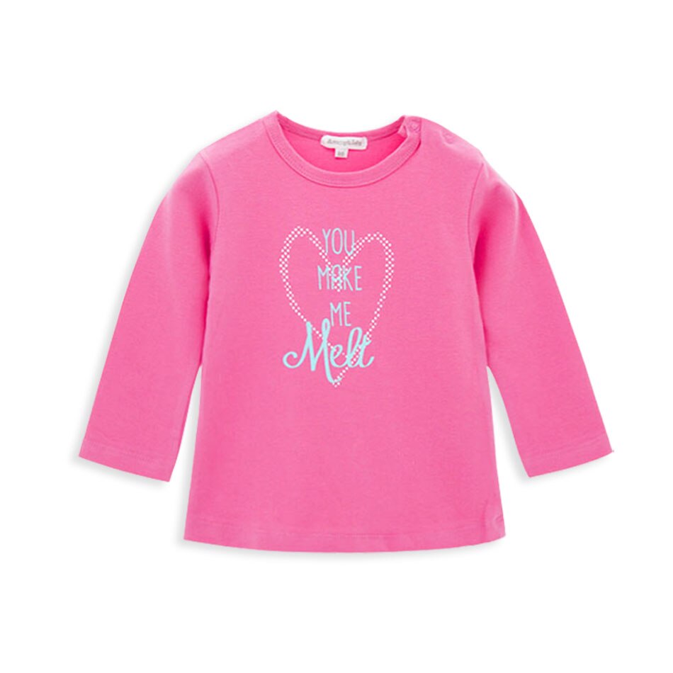 Honeyzone Baby Girl t-shite Camiseta 0-24 meses de algodón rosa para niña linda ropa de manga larga para niñas