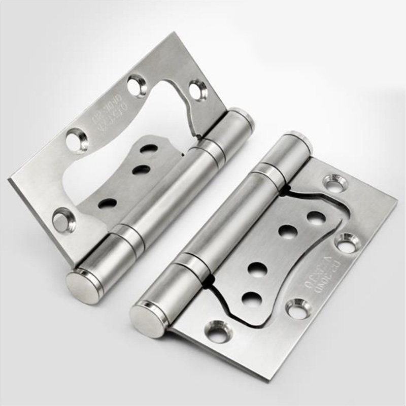 1Pcs Door Hinge 4 Inch 5 Inch 201 Stainless Steel Hinge Free Slotted Wooden Door Room Door Silent Discharge Rubber Buffer Hinge