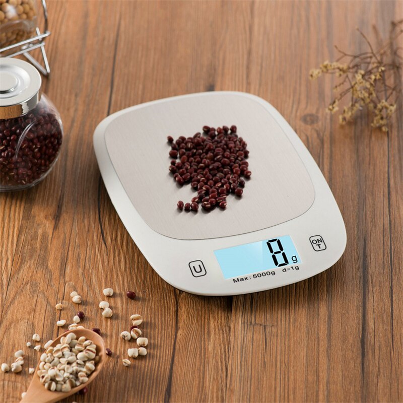 5kg electronic digital display scale kitchen scale Multifunct food scales stainless steel scale baking scales fitness slimming
