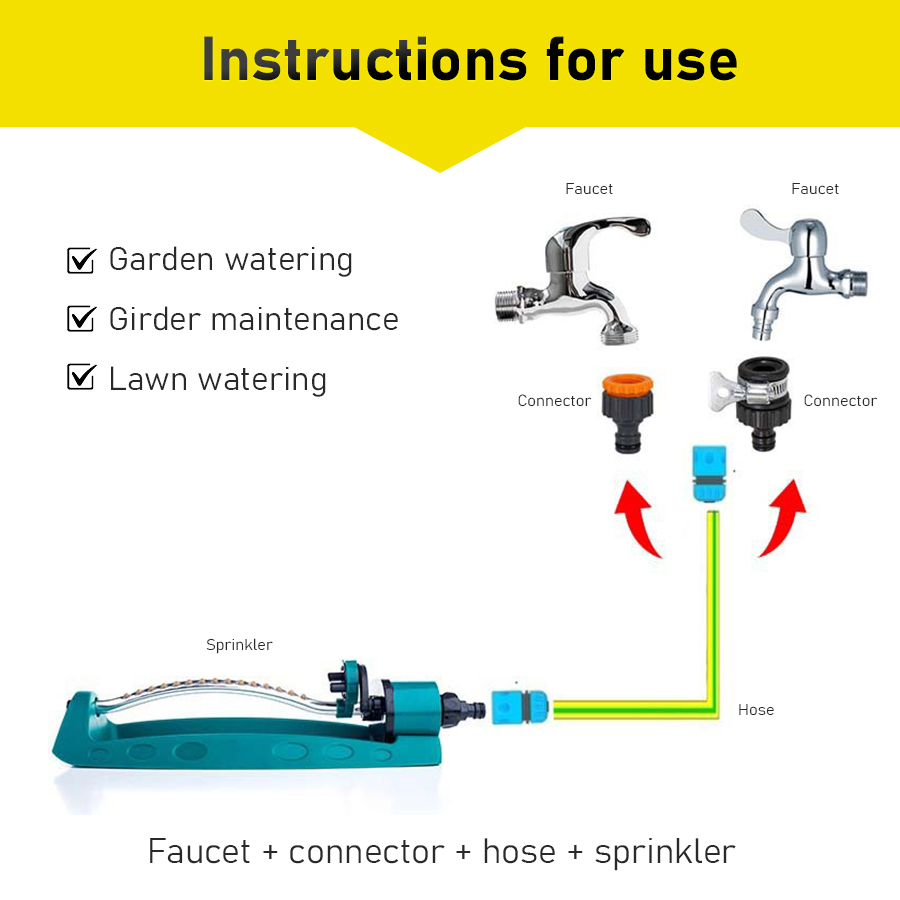 Garden Lawn Greening Swing Sprinkler Roof Cooling Vegetable Garden Irrigation Automatic Sprinkler Sprinkler Sprinklers