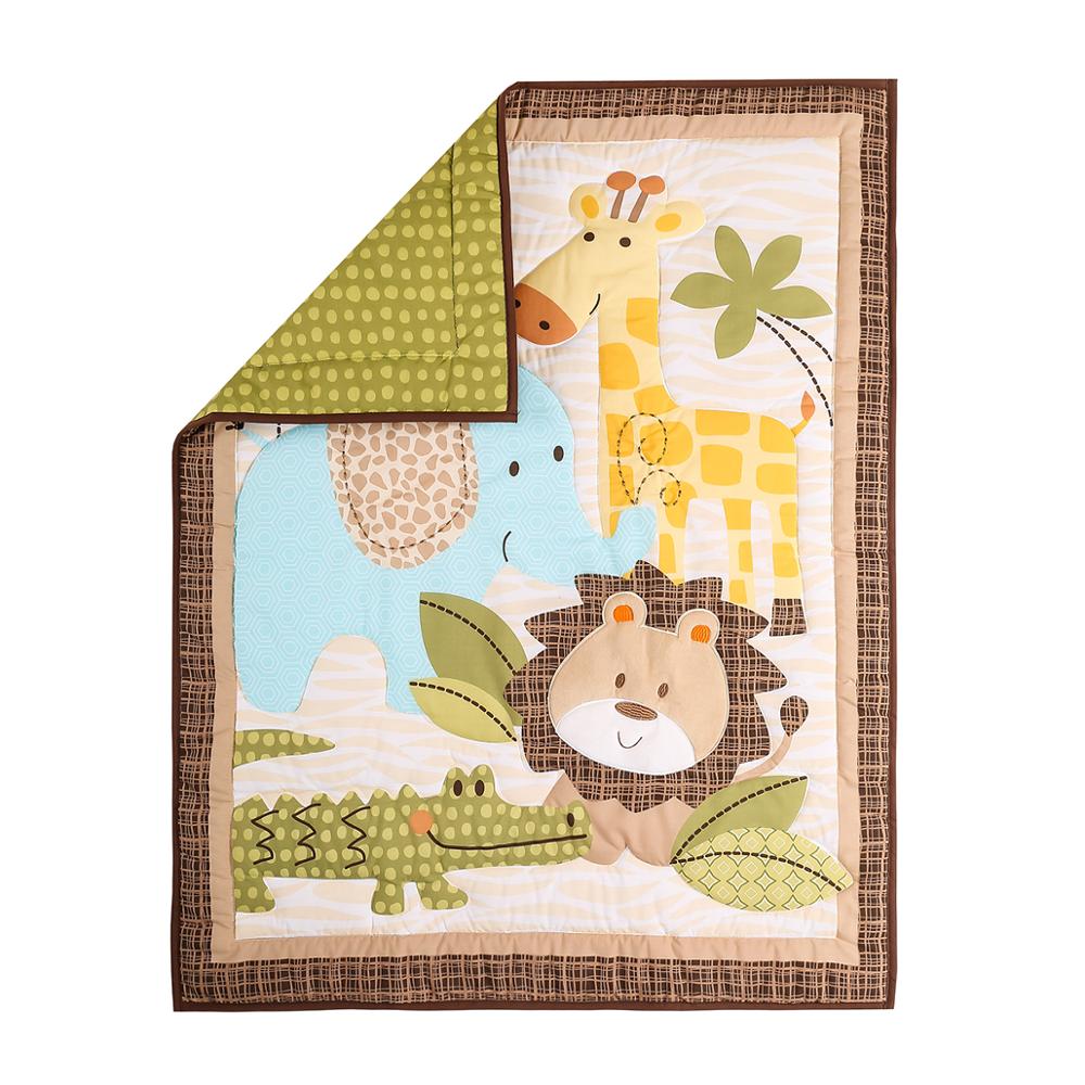Bomull baby quilt print broderi jungel skog for gutter: 0046