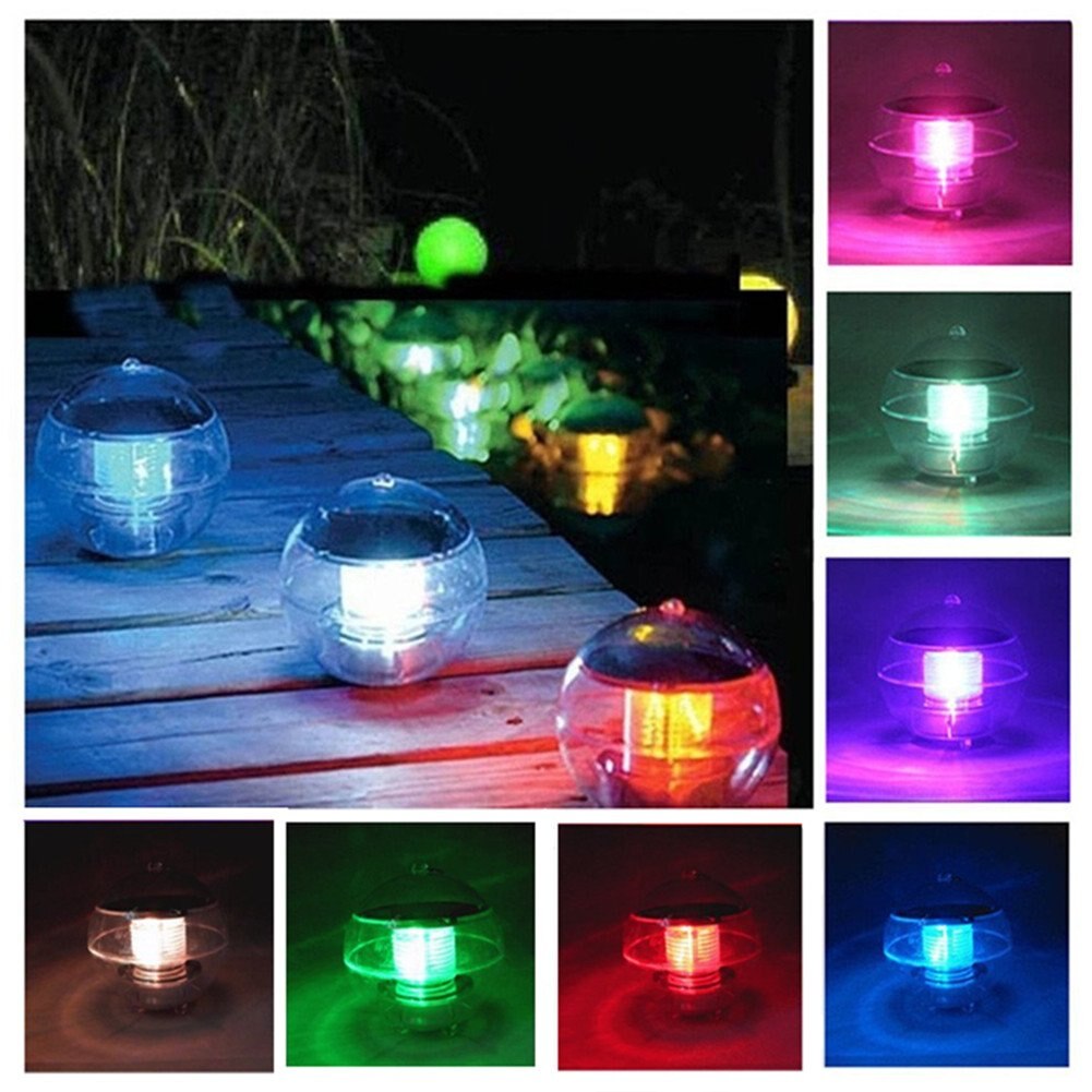 Solar- Schwimm Licht Farbwechsel LED Globus Wasser Drift Nacht Licht Garten Lansdscape Dekorationen Licht für Schwimmbad: 1Stck