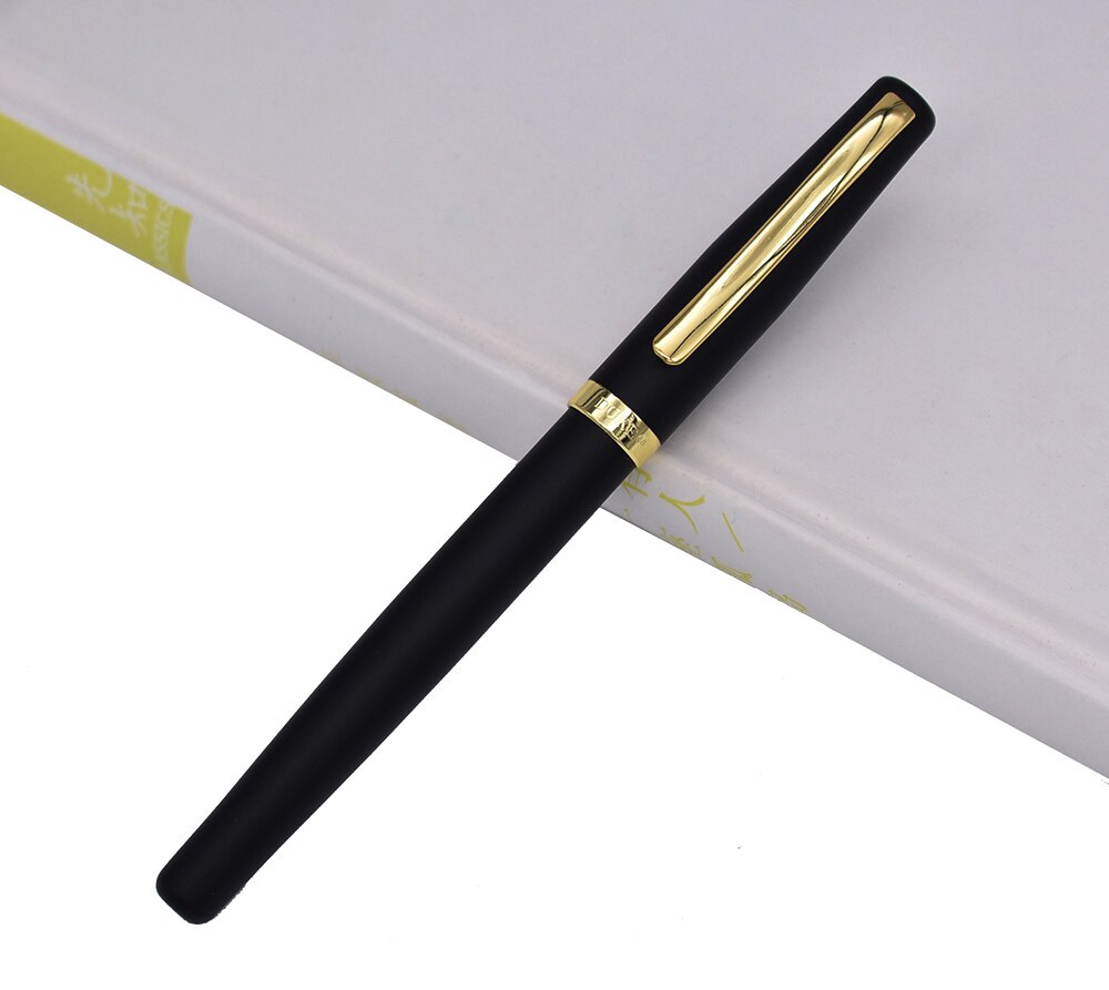 Duke Stalen Vulpen 209 Geavanceerde 22KGP Medium Penpunt 0.7mm, mat Zwart met Gouden Clip Schrijven Pen voor Office/Home